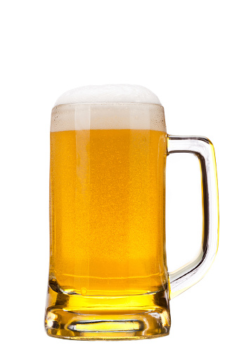 Draft beer on a white background