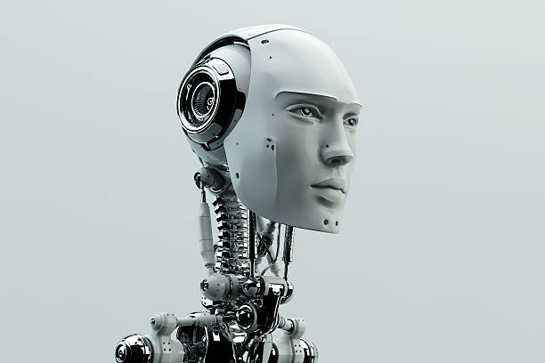 futurystyczny człowiek - people machine part profile science zdjęcia i obrazy z banku zdjęć
