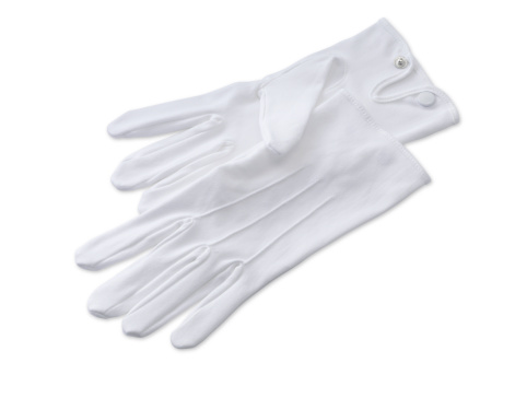 a pair of butlers white gloves isolated on white with clipping path