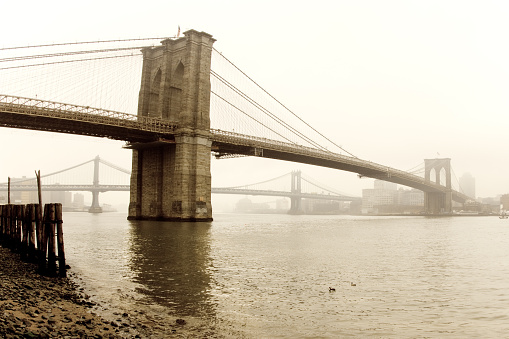 Antique version of Brooklyn Bridge