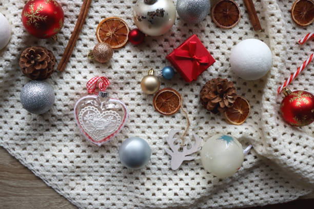 istock Christmas Ornaments and White Blanket 1770326597