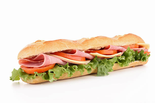 istock Sub sandwich with lettuce, meats, and tomato 177033064
