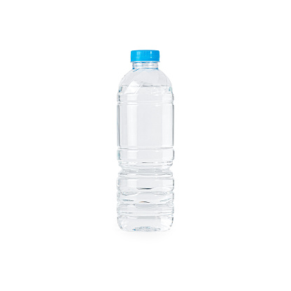 A water bottle isolated on white background. With Cliping Path. Water bottle Mockup.