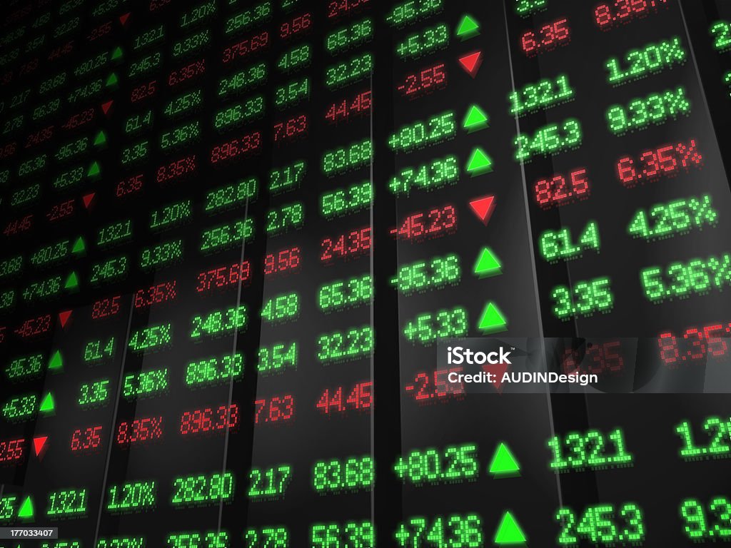 Mercato azionario Ticker in rosso e verde - Foto stock royalty-free di NASDAQ