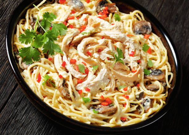 istock Chicken Pasta Bake with mushrooms, cheese, cream 1770338499