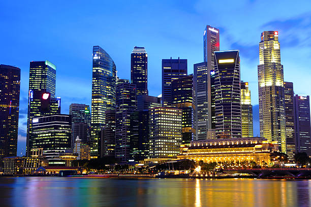 istock Singapore cityscape at night 177034932