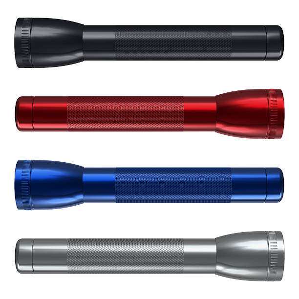 Set of color metal flashlights