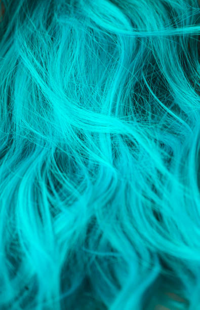 istock Texture image of a turquoise wig 1770351180