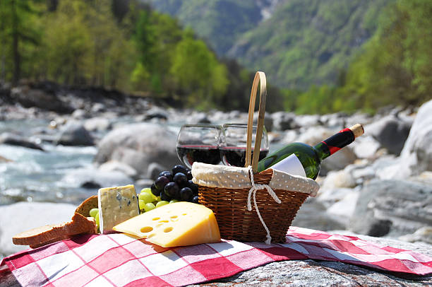 istock Red wine, cheese and grapes. Verzasca valley, Switzerland 177035347