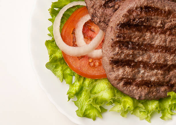 Hamburger with salad
