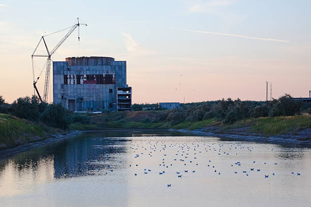 Abandoned nuclear power station, Schelkino, Crimea, Ukraine stock photo