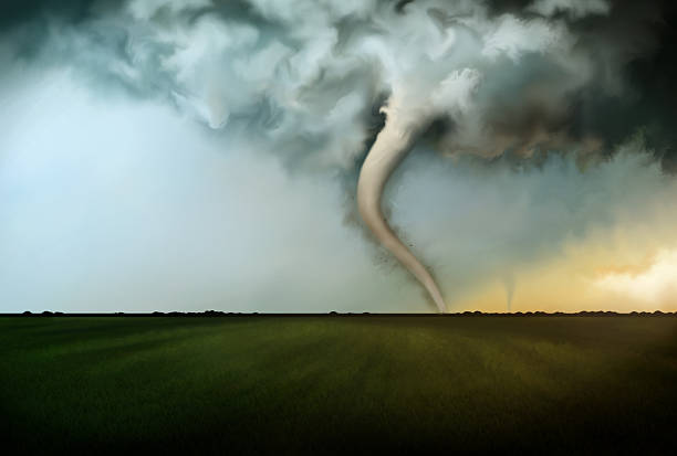 зверя торнадо - environmental damage tornado oklahoma storm stock illustrations