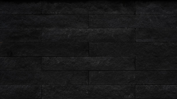 istock Dark black anthracite rustic stone wall texture pattern, privacy protection outdoor garden architecture background 1770367875