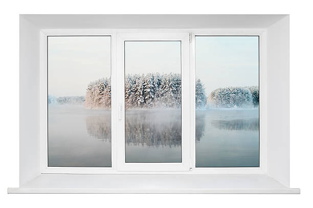 istock White plastic wide window with landscape in it 177036826