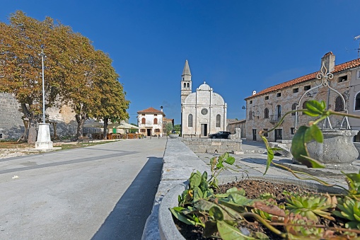 Scene from historical medieval town Bale on Croatian peninsula Istria during daytime