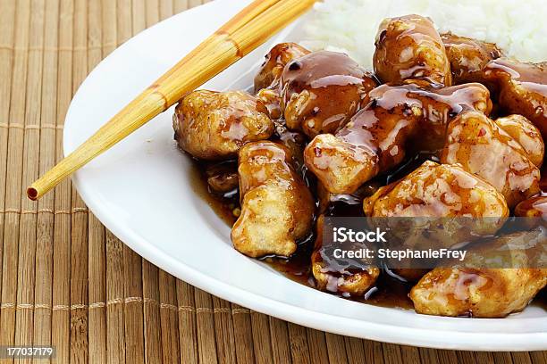 General Tsos Chicken Stock Photo - Download Image Now - Chicken Meat, Chinese Food, Chopsticks