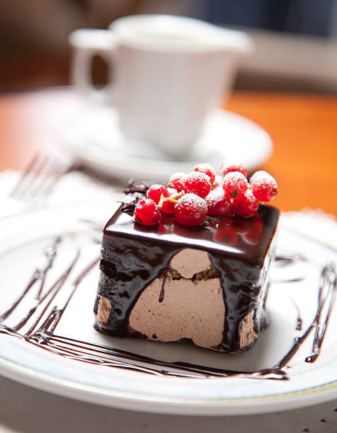 istock Cake with chocolate cream and berries 177037318