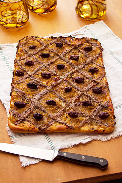 Onion Pissaladiere stock photo