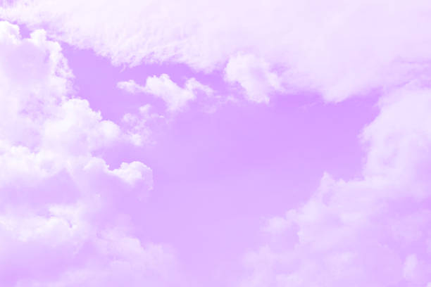 istock Pastel sky purple colour with fluffy clouds. 1770379473