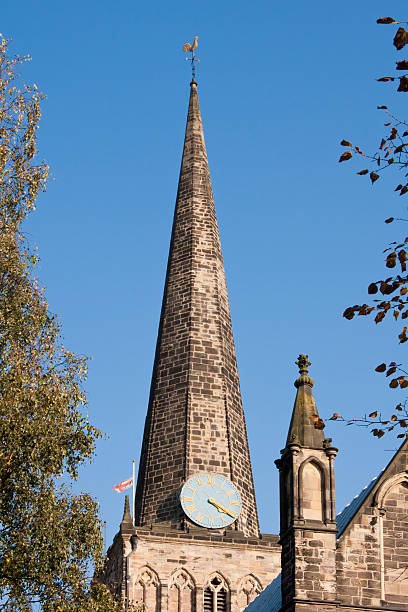 St. Cuthberts church spire stock photo