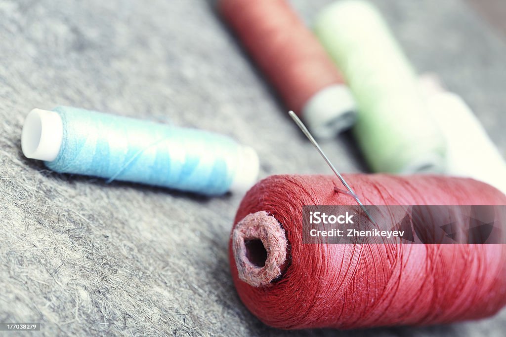 Costura spools - Foto de stock de Agulha royalty-free