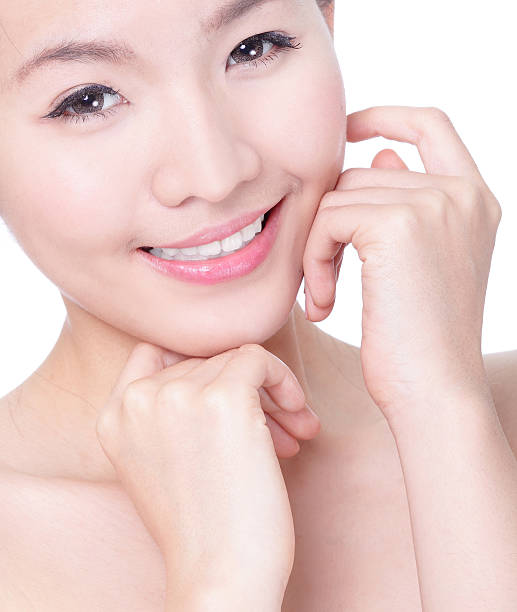 istock Woman Smile and hand touch her face 177039446