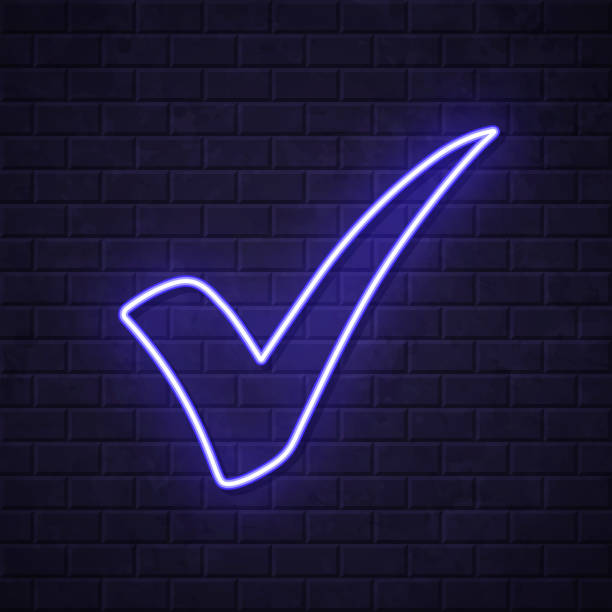 4,800+ Neon Check Symbol Stock Photos and Royalty-Free Pictures
