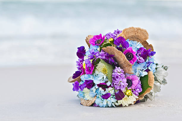istock Flower bouquet on beach 177039846