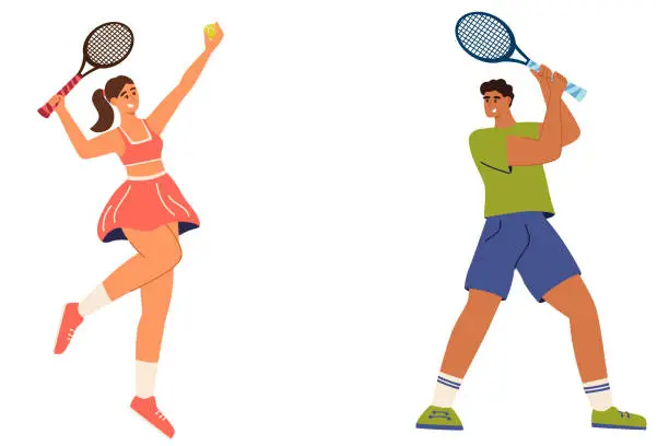 Vector illustration of 1065_people_tennis