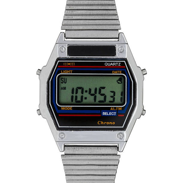 Vintage digital watch Vintage digital watch isolated on white wristwatch photos stock pictures, royalty-free photos & images