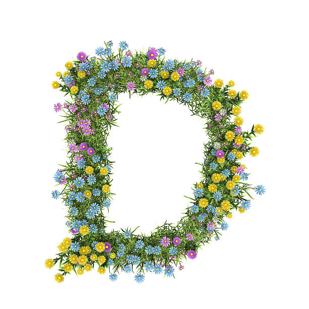 istock Letter D, flower alphabet isolated on white 177040571
