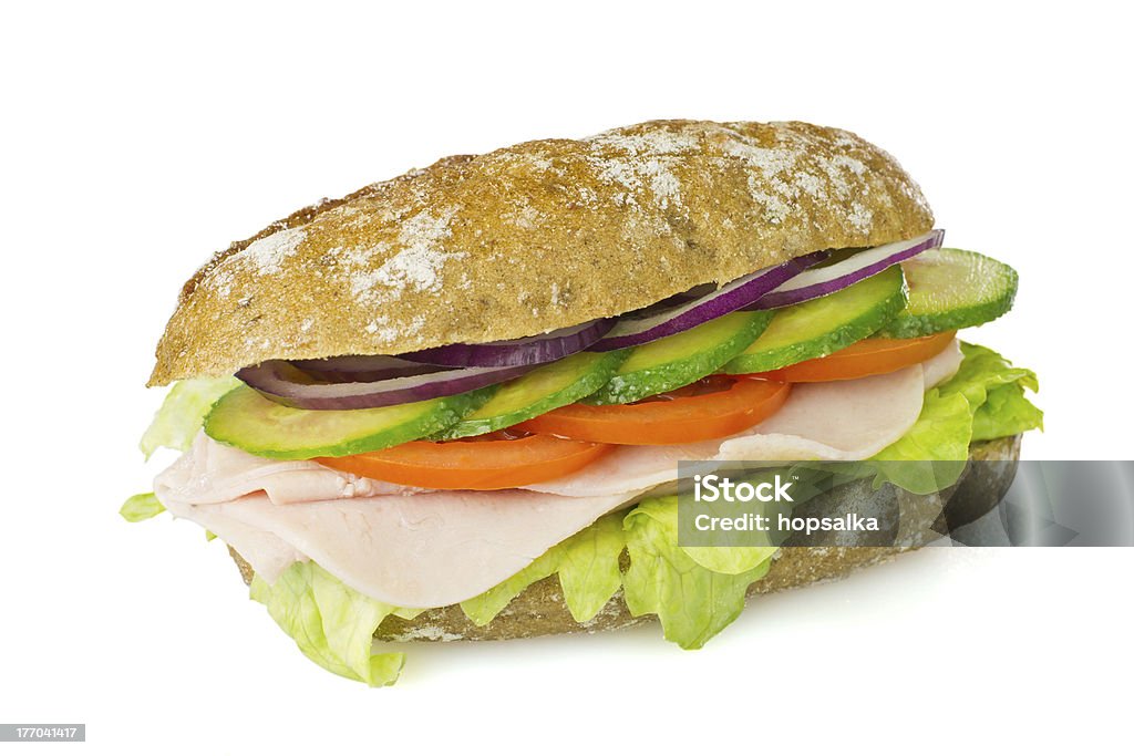 Panino sano isolato integrale - Foto stock royalty-free di Panino Kaiser