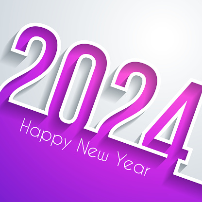 Happy new year 2024 with space for your text. Creative greeting card in a trendy and modern style. The layers are named to facilitate your customization. Vector Illustration (EPS file, well layered and grouped). Easy to edit, manipulate, resize or colorize. Vector and Jpeg file of different sizes.