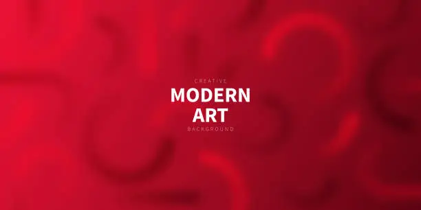 Vector illustration of Abstract blurred design with geometric shapes - Trendy Red Gradient