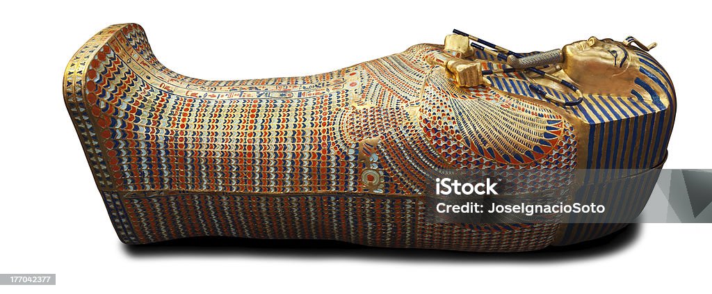 Respuesta de la golden sarcófago Tuthankamen - Foto de stock de Egipto libre de derechos