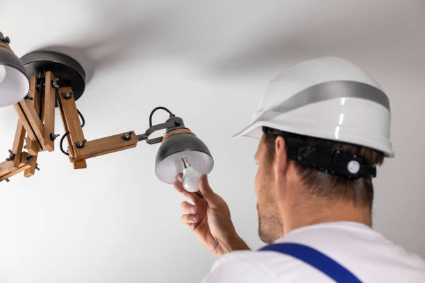 istock handyman services. electrician replace led light bulb in ceiling lamp at home 1770428271