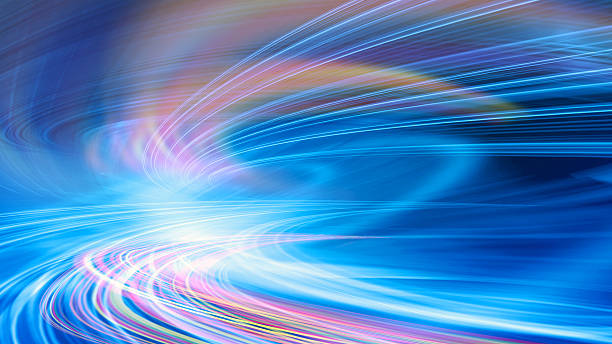 illustrazione di sfondo astratto tecnologia velocità - fiber optic cable computer network abstract foto e immagini stock
