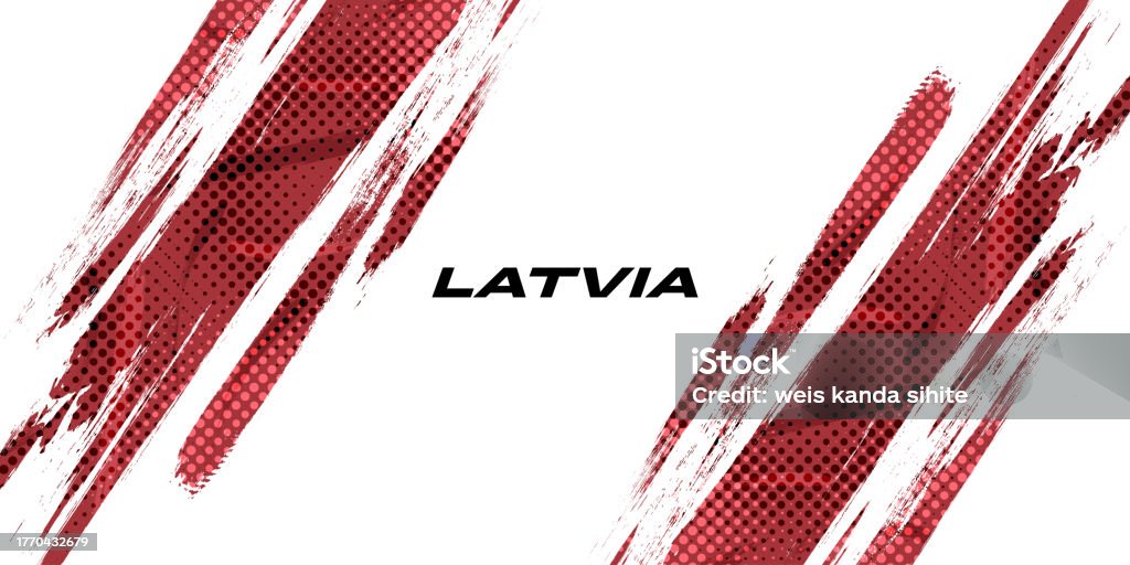 Flag of Latvia with Brush Style. National Republic of Latvia flag on White Background Abstract stock vector Flag of Latvia with Brush Style. National Republic of Latvia flag on White Background Abstract stock vector