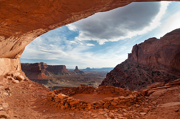 False Kiva Anasazi ruin named False Kiva in Utah anasazi stock pictures, royalty-free photos & images