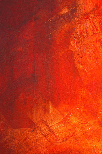 vernice rossa su tela - abstract oil painting paintings red foto e immagini stock