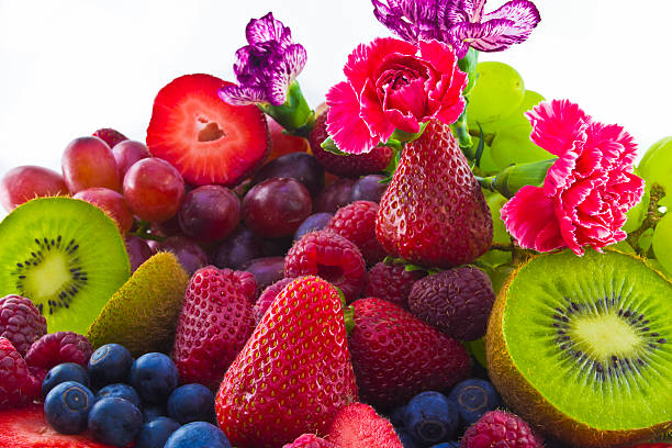 Plate of Flowers and Fruits (At the grocery)