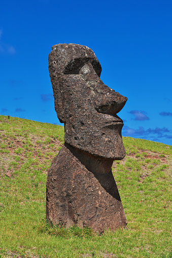 Rapa Nui, The statue Moai in Rano Raraku on Easter Island, Chile