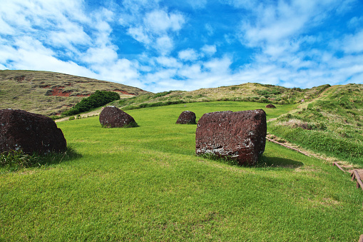 Puna a pau mine on Rapa Nui, Easter Island of Chile