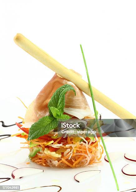 Prosciutto And Vegetables Stock Photo - Download Image Now - Appetizer, Baby Corn, Bacon
