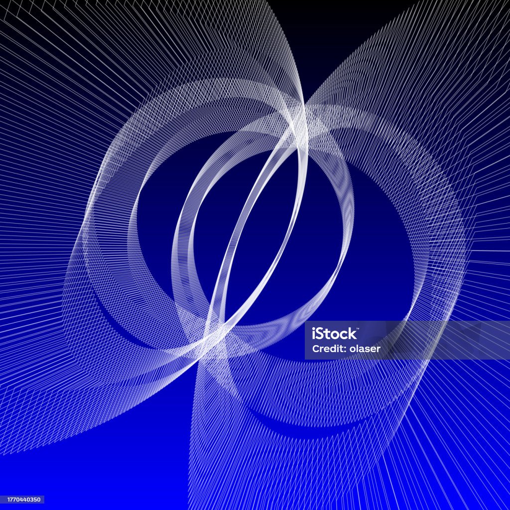 Abstract Loop If Interwoven White Light Trails Forming Abstract Loops Against A Deep ...