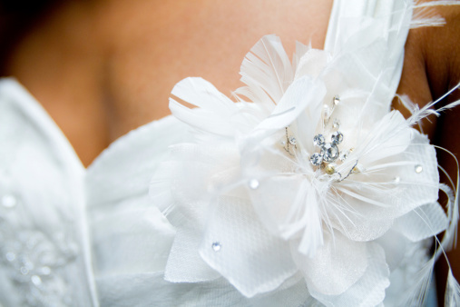 Details on a Bride's dress