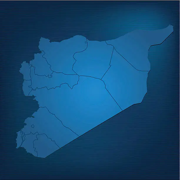 Vector illustration of Syria map blue
