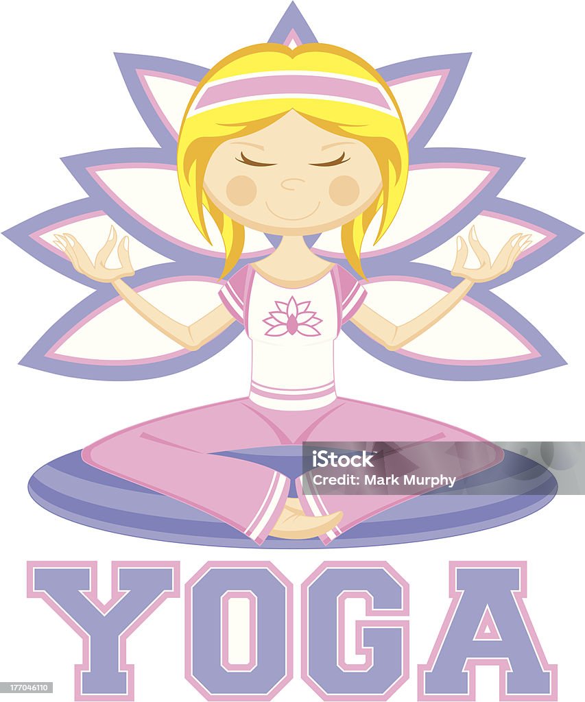 Yoga Menina engraçada aprendizagem latina Y - Royalty-free Alfabeto arte vetorial