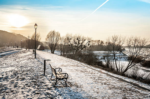 istock Sundown over walway in winter time 177046179