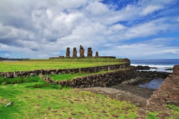 istock Rapa Nui. The statue Moai in Ahu Tahai on Easter Island, Chile 1770461982